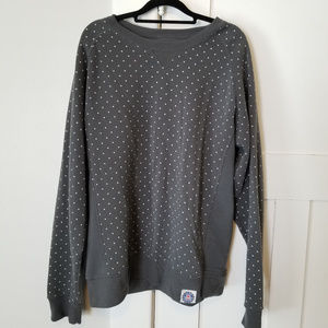 Artistry in Motion Crewneck in Grey and white dot